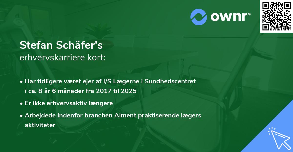 Stefan Schäfer's erhvervskarriere kort