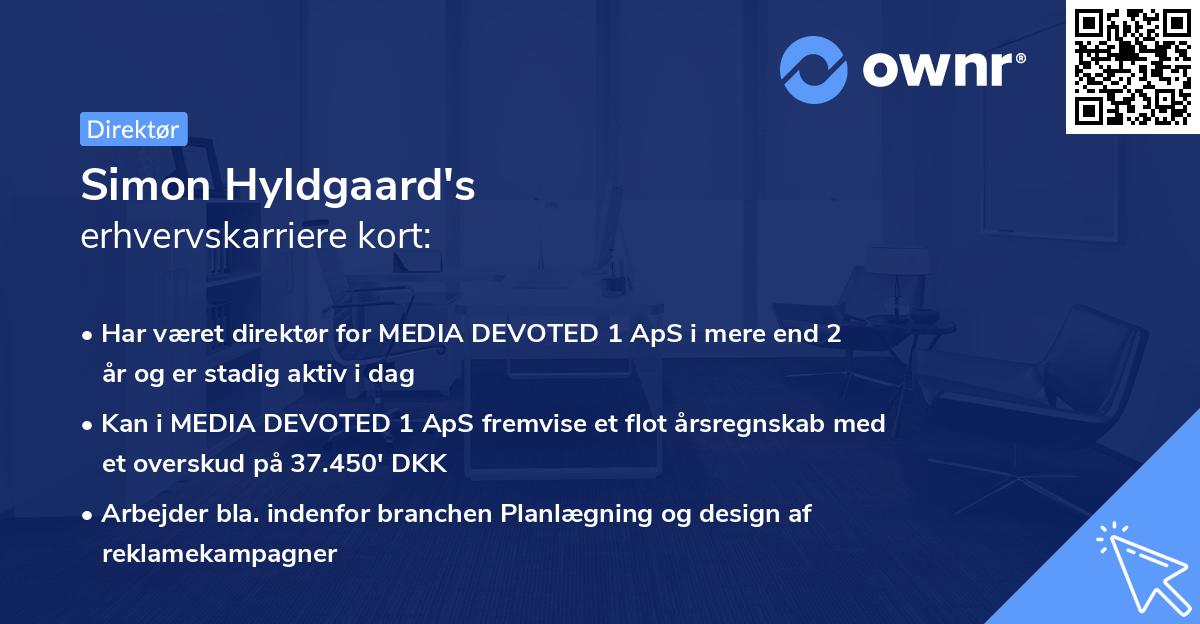 Simon Hyldgaard's erhvervskarriere kort