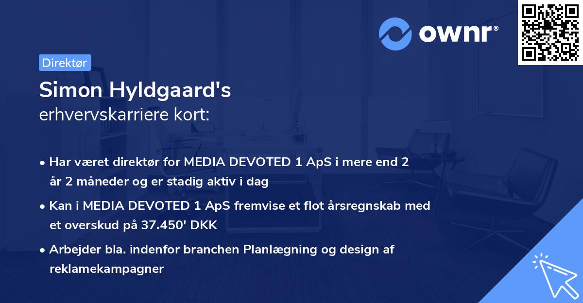 Simon Hyldgaard's erhvervskarriere kort