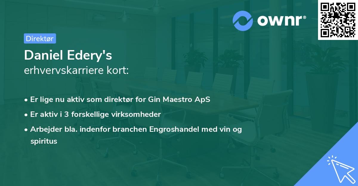 Daniel Edery's erhvervskarriere kort