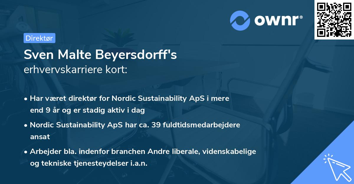 Sven Malte Beyersdorff's erhvervskarriere kort