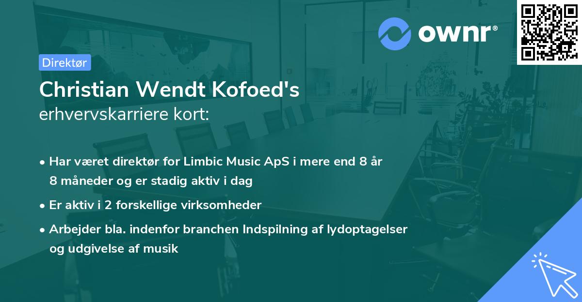 Christian Wendt Kofoed's erhvervskarriere kort
