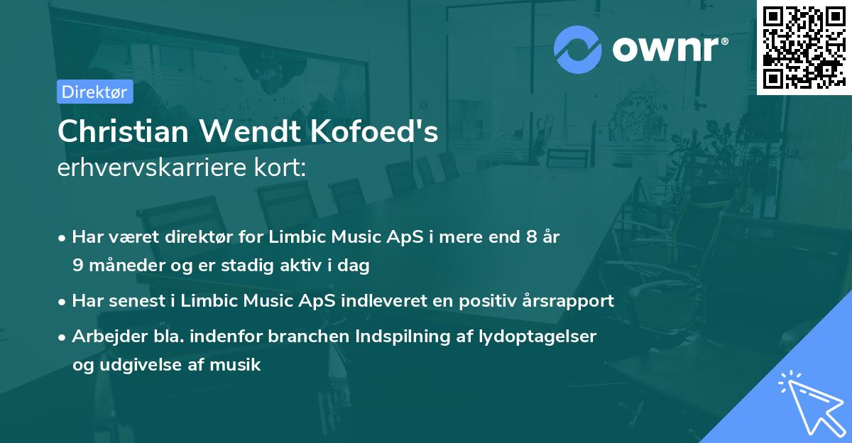 Christian Wendt Kofoed's erhvervskarriere kort