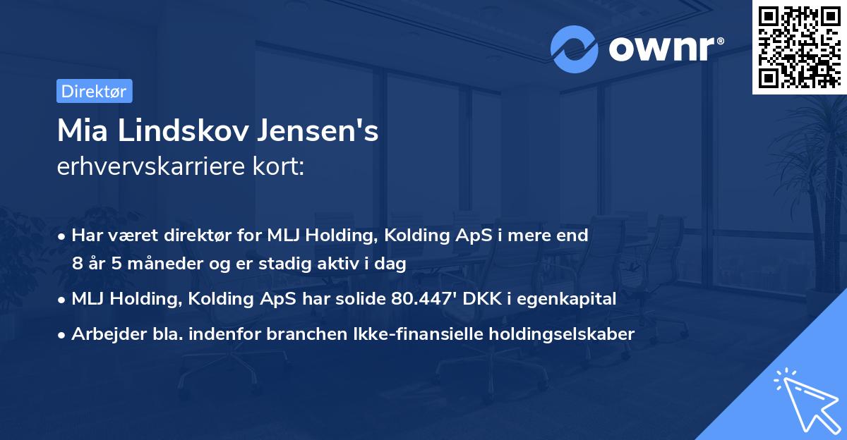Mia Lindskov Jensen's erhvervskarriere kort