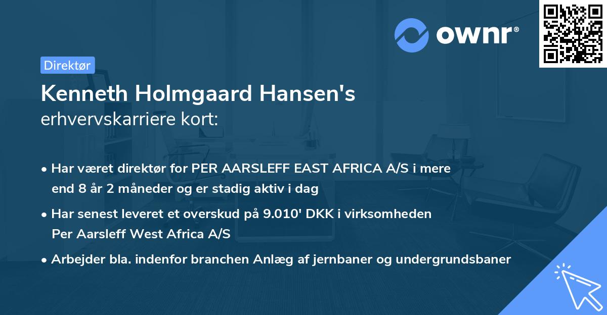 Kenneth Holmgaard Hansen's erhvervskarriere kort