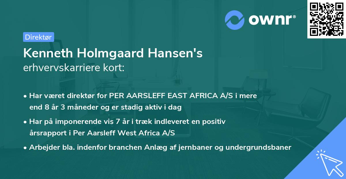 Kenneth Holmgaard Hansen's erhvervskarriere kort