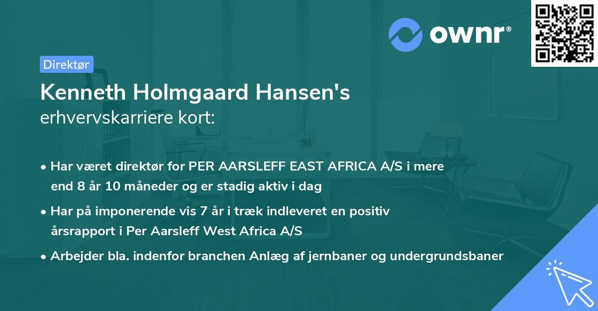 Kenneth Holmgaard Hansen's erhvervskarriere kort