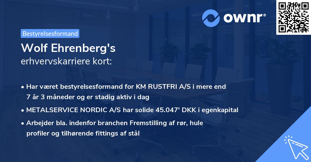 Wolf Ehrenberg's erhvervskarriere kort