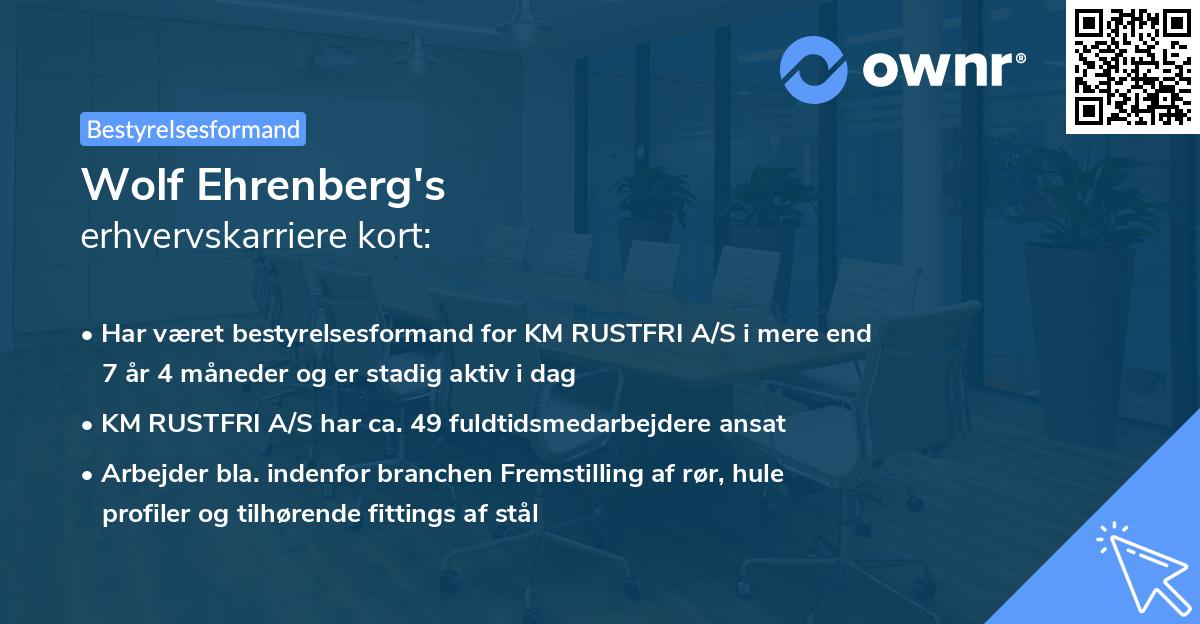 Wolf Ehrenberg's erhvervskarriere kort
