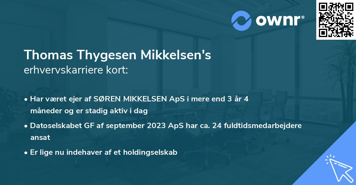 Thomas Thygesen Mikkelsen's erhvervskarriere kort