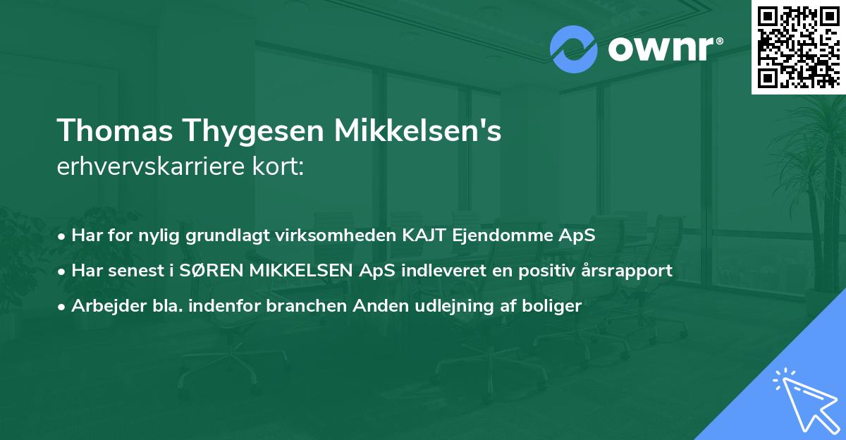 Thomas Thygesen Mikkelsen's erhvervskarriere kort