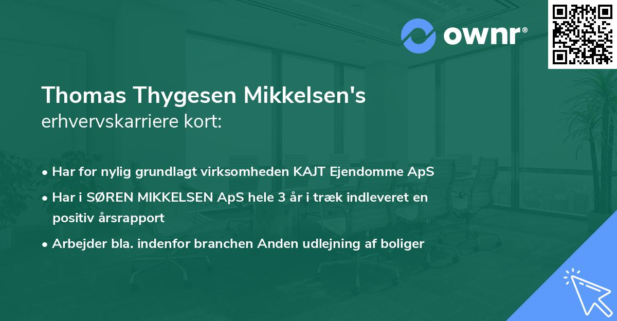 Thomas Thygesen Mikkelsen's erhvervskarriere kort