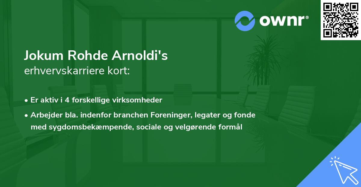Jokum Rohde Arnoldi's erhvervskarriere kort