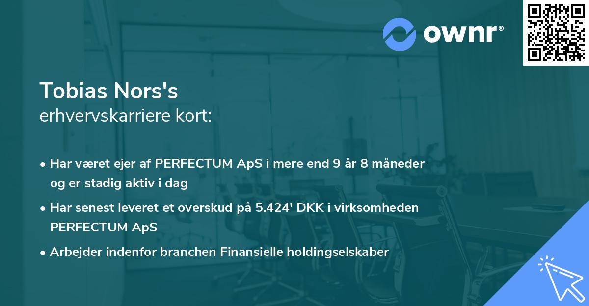 Tobias Nors's erhvervskarriere kort