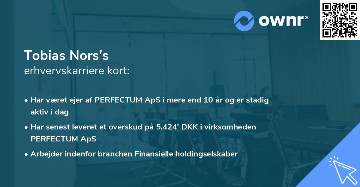 Tobias Nors's erhvervskarriere kort