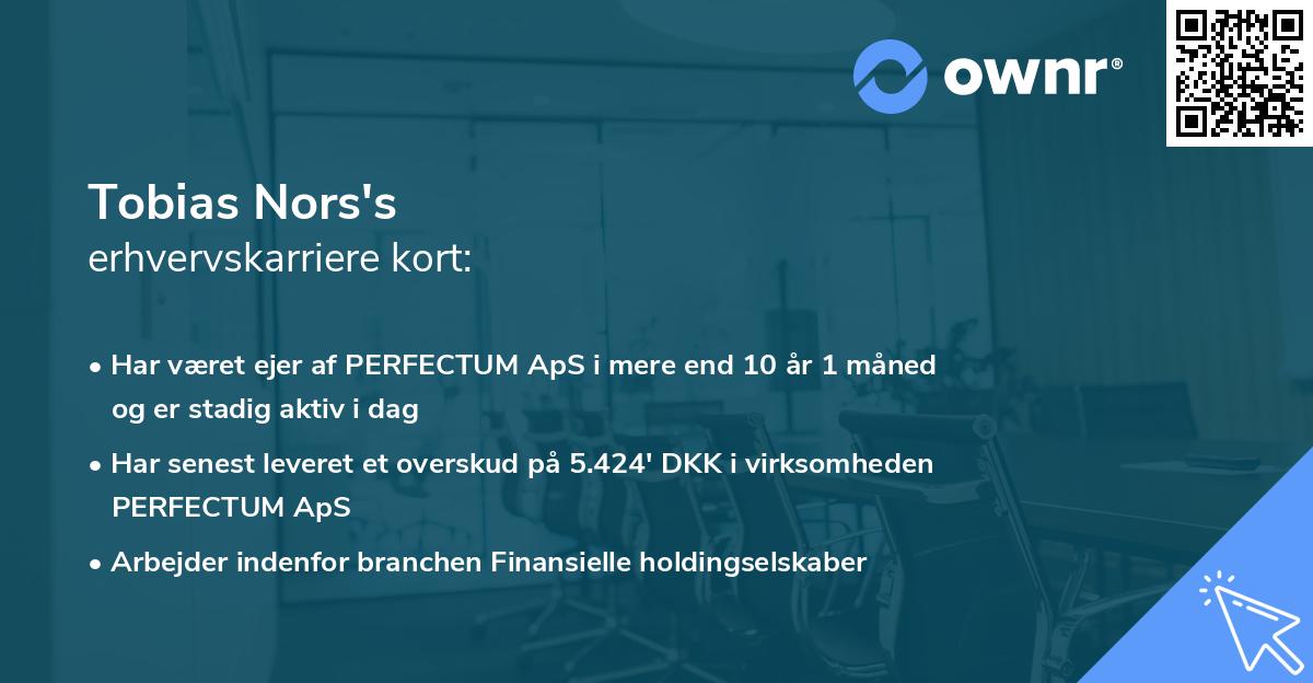 Tobias Nors's erhvervskarriere kort