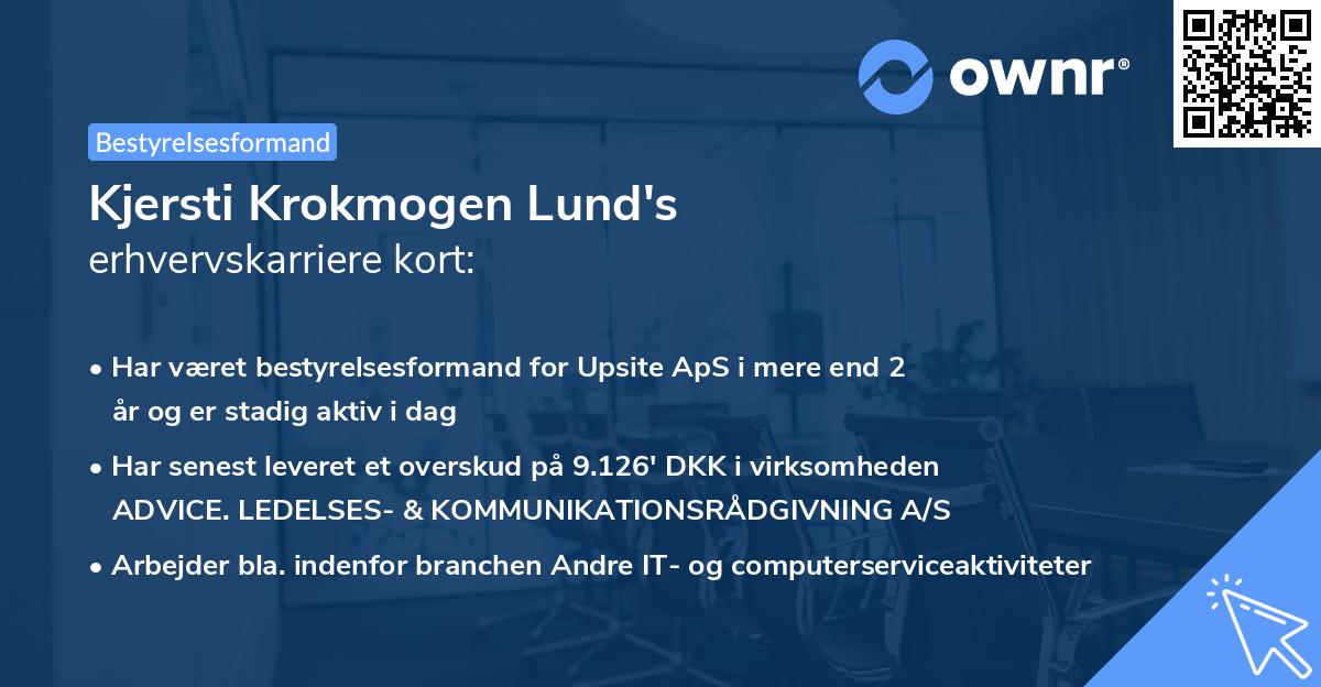 Kjersti Krokmogen Lund's erhvervskarriere kort