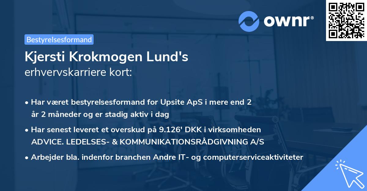 Kjersti Krokmogen Lund's erhvervskarriere kort
