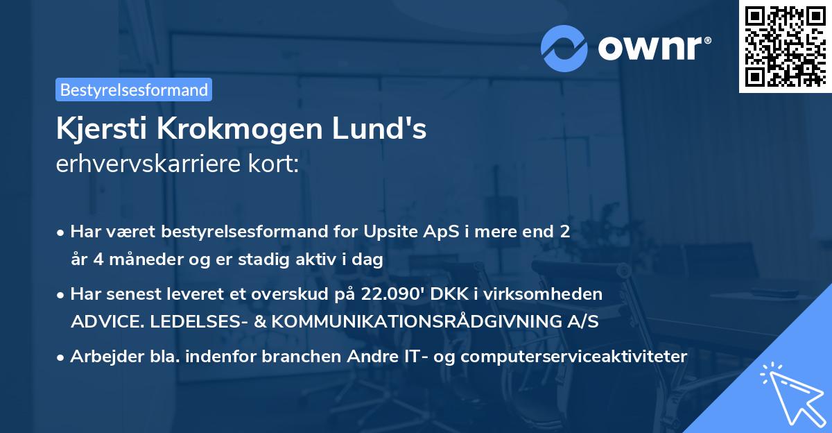 Kjersti Krokmogen Lund's erhvervskarriere kort