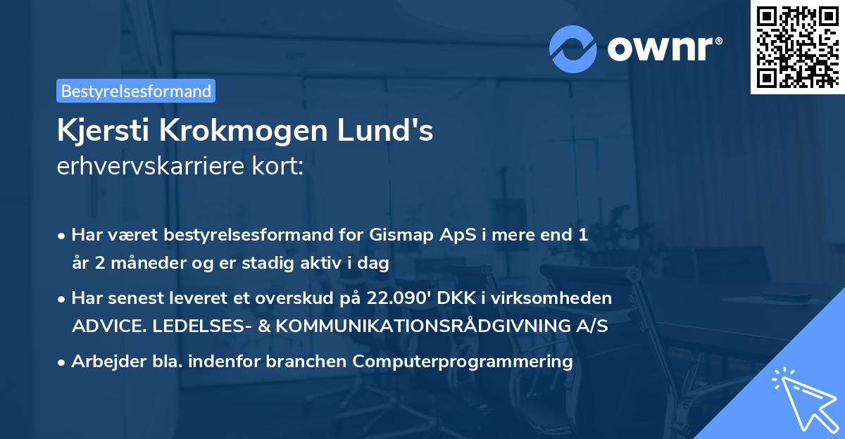 Kjersti Krokmogen Lund's erhvervskarriere kort