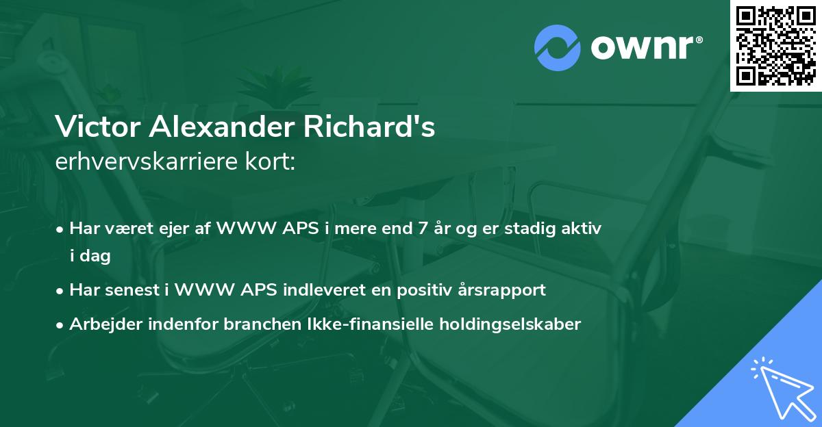 Victor Alexander Richard's erhvervskarriere kort