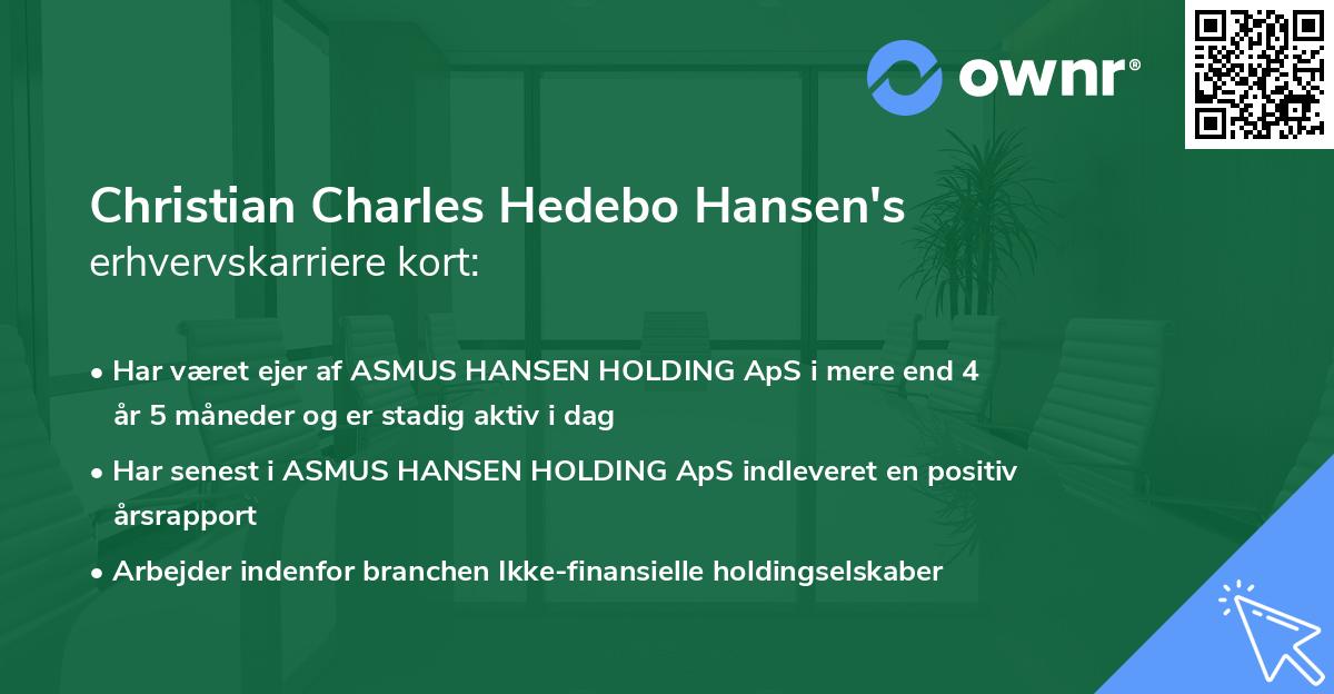 Christian Charles Hedebo Hansen's erhvervskarriere kort