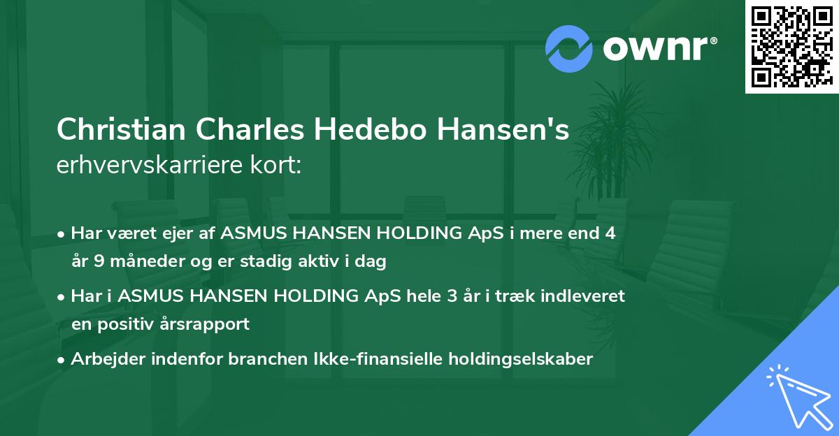 Christian Charles Hedebo Hansen's erhvervskarriere kort