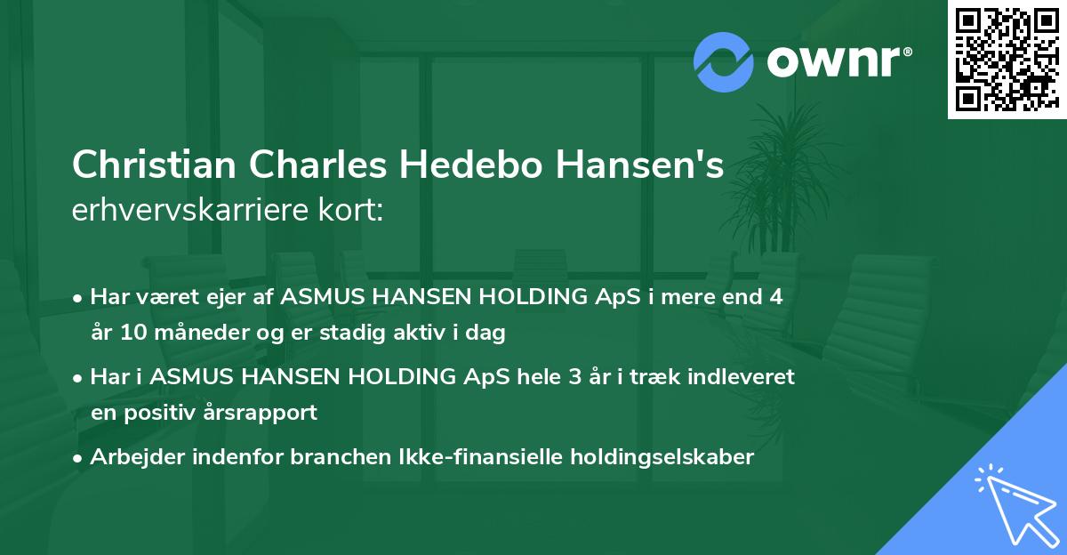 Christian Charles Hedebo Hansen's erhvervskarriere kort