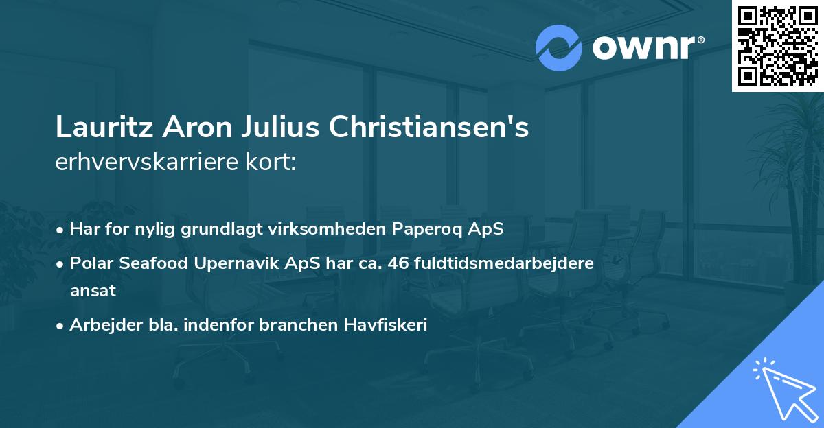 Lauritz Aron Julius Christiansen's erhvervskarriere kort