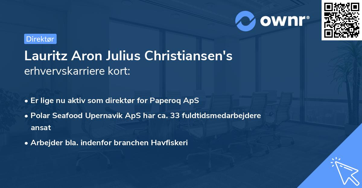 Lauritz Aron Julius Christiansen's erhvervskarriere kort