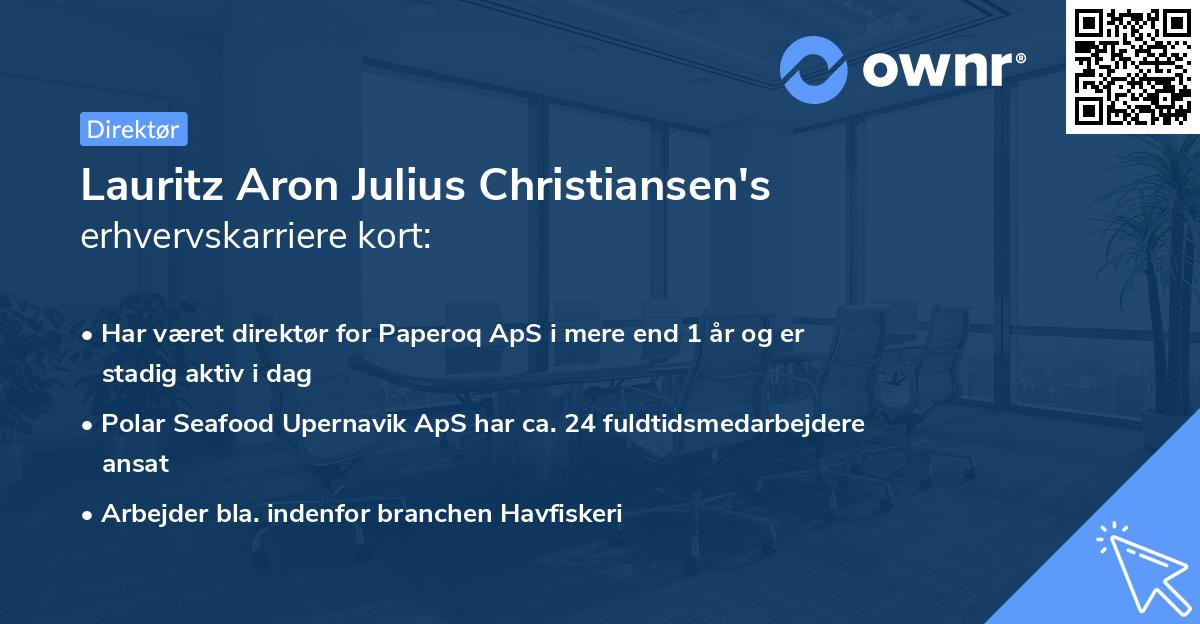 Lauritz Aron Julius Christiansen's erhvervskarriere kort