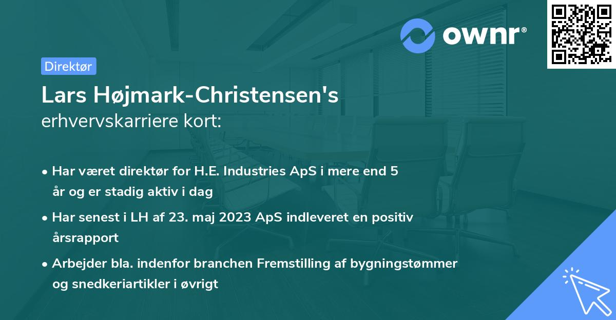 Lars Højmark-Christensen's erhvervskarriere kort