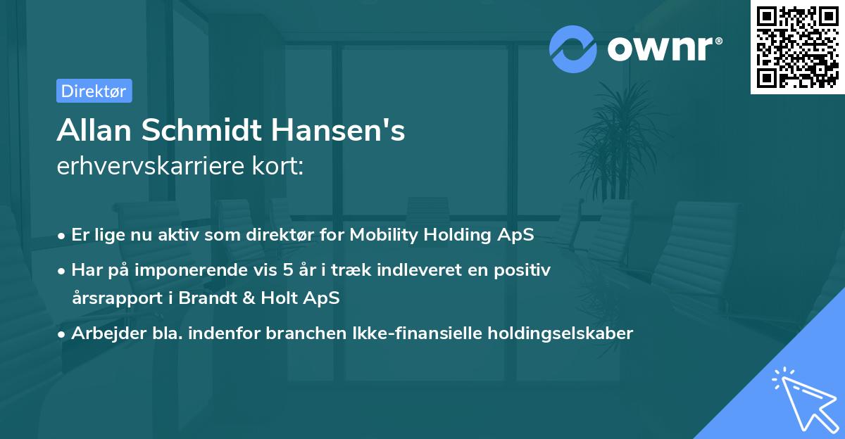 Allan Schmidt Hansen's erhvervskarriere kort