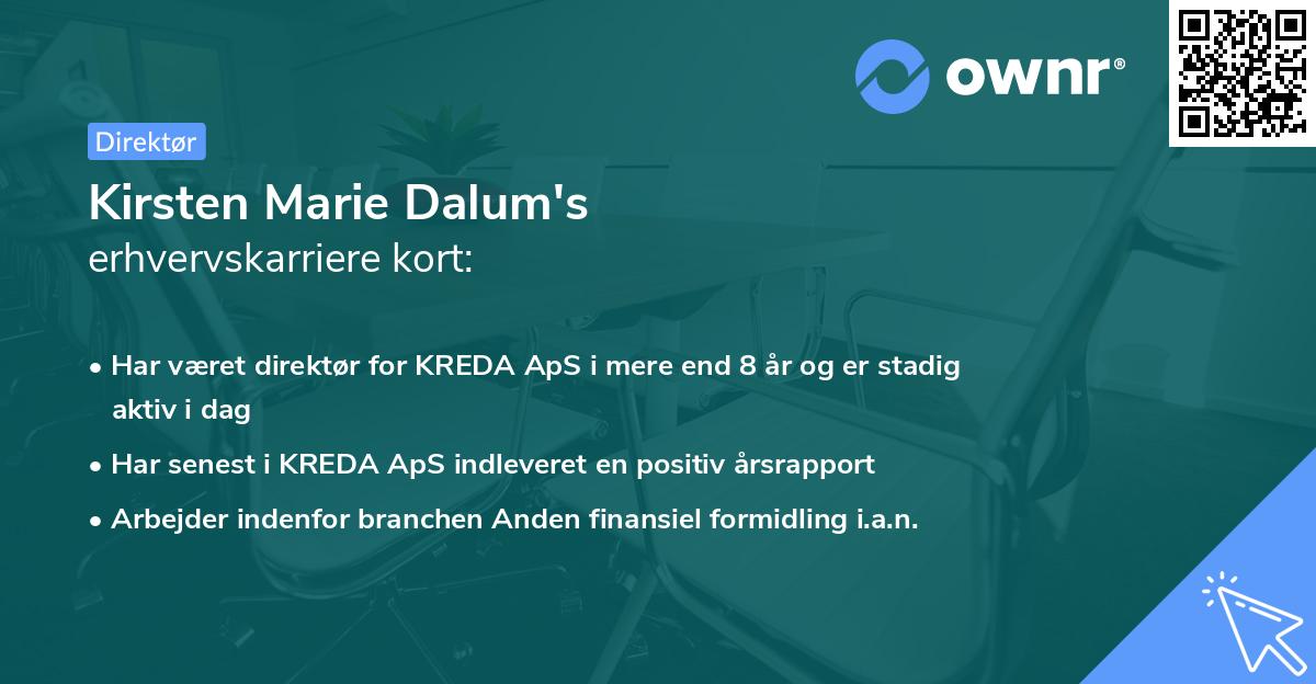 Kirsten Marie Dalum's erhvervskarriere kort