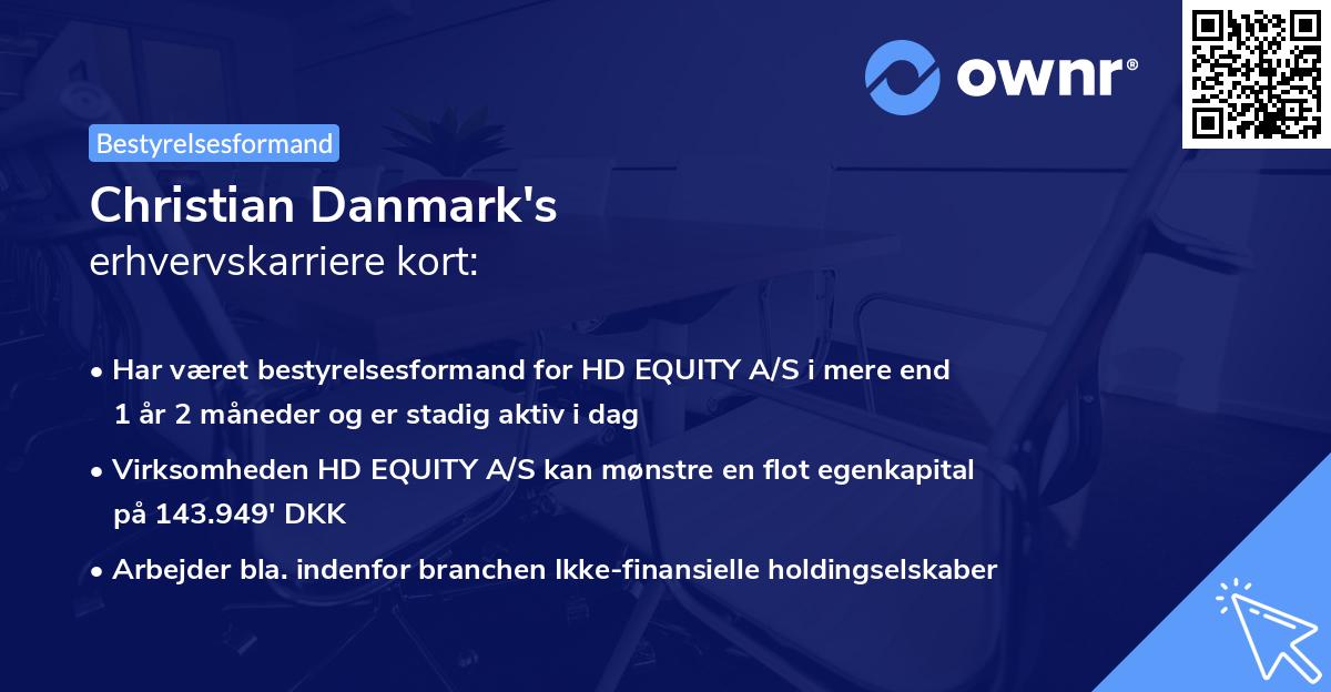 Christian Danmark's erhvervskarriere kort