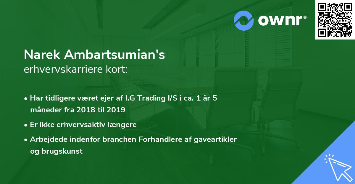 Narek Ambartsumian's erhvervskarriere kort