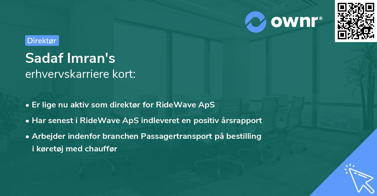 Sadaf Imran's erhvervskarriere kort