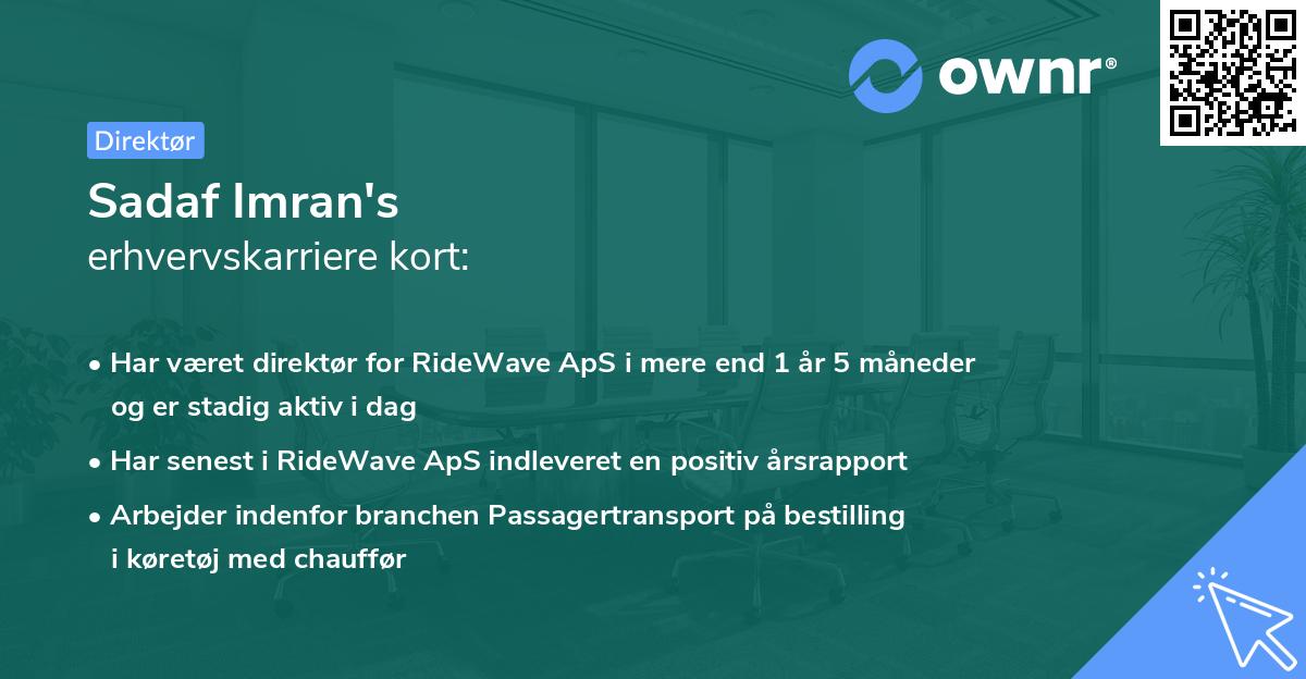Sadaf Imran's erhvervskarriere kort