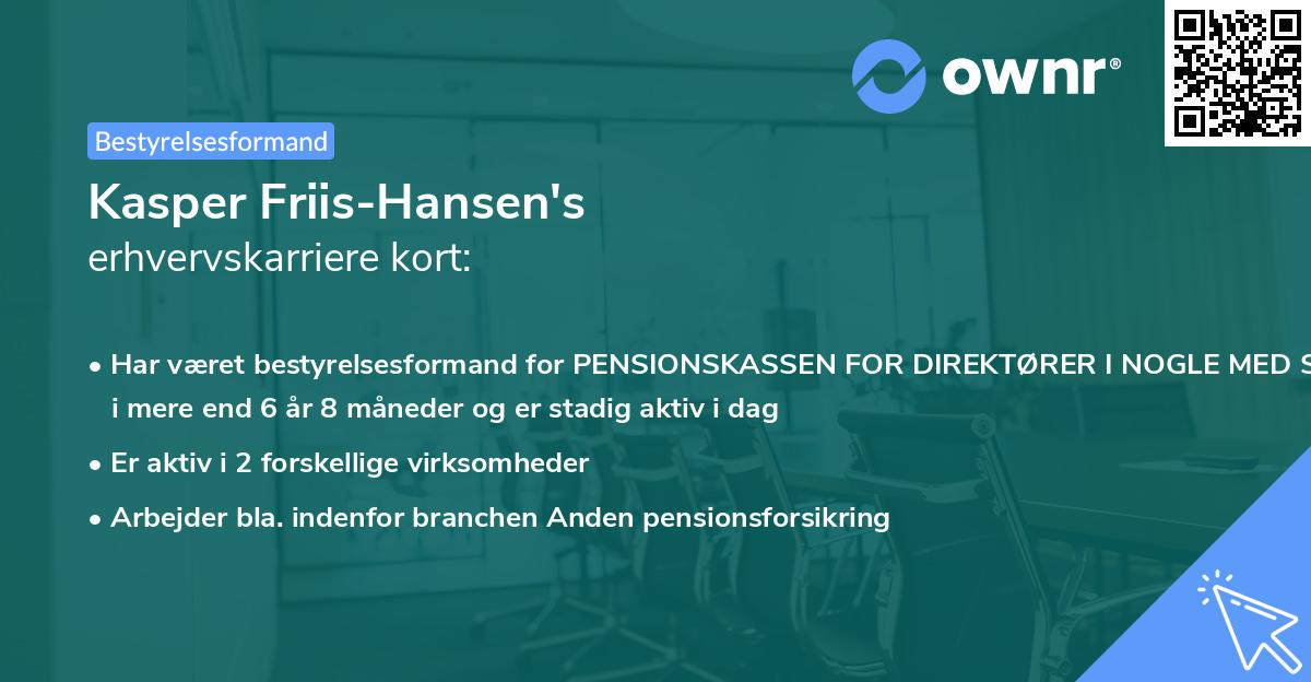 Kasper Friis-Hansen's erhvervskarriere kort