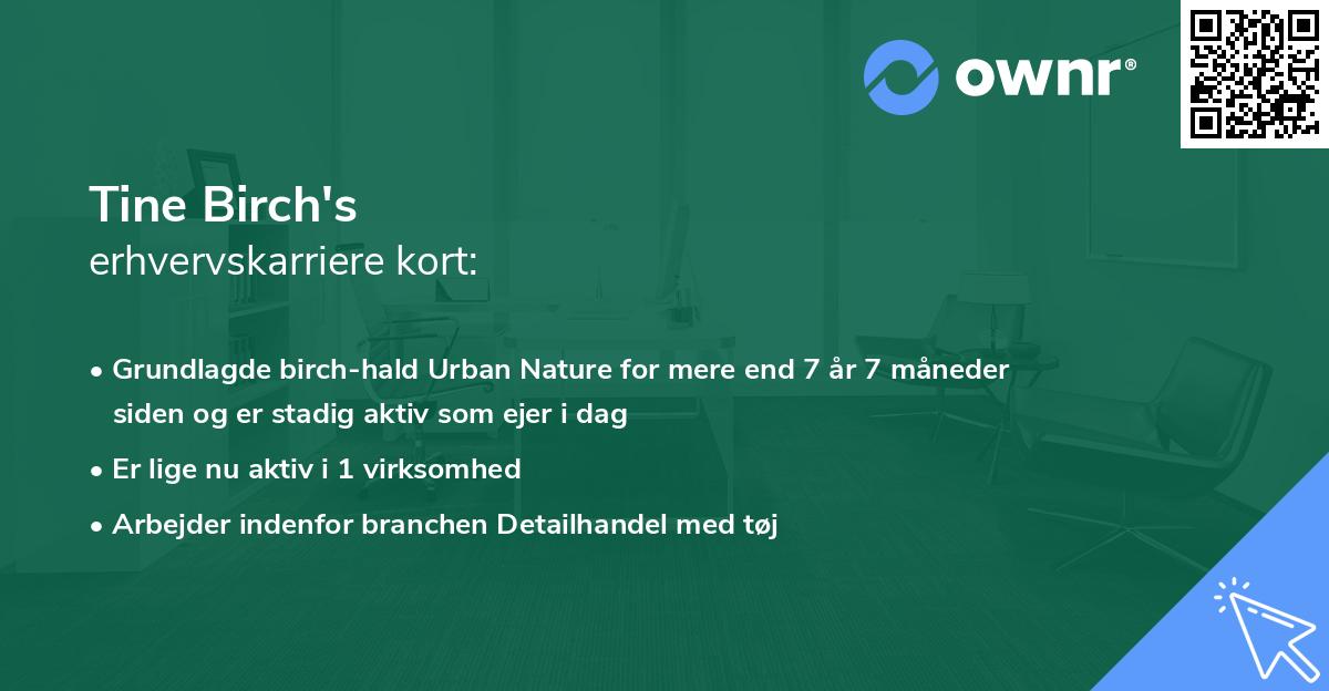 Tine Birch's erhvervskarriere kort