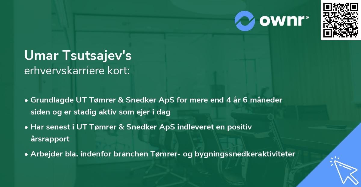 Umar Tsutsajev's erhvervskarriere kort