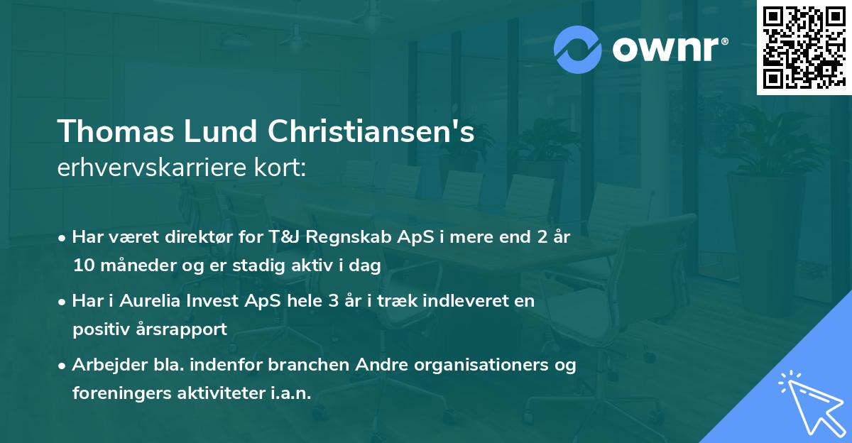 Thomas Lund Christiansen's erhvervskarriere kort