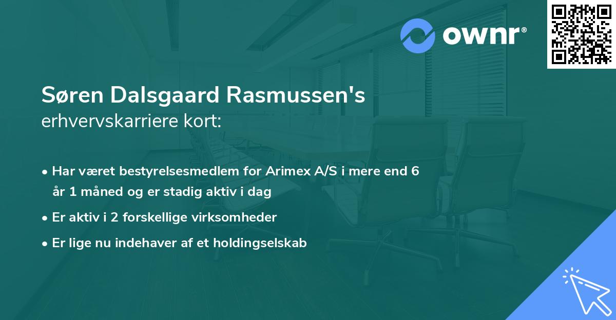 Søren Dalsgaard Rasmussen's erhvervskarriere kort