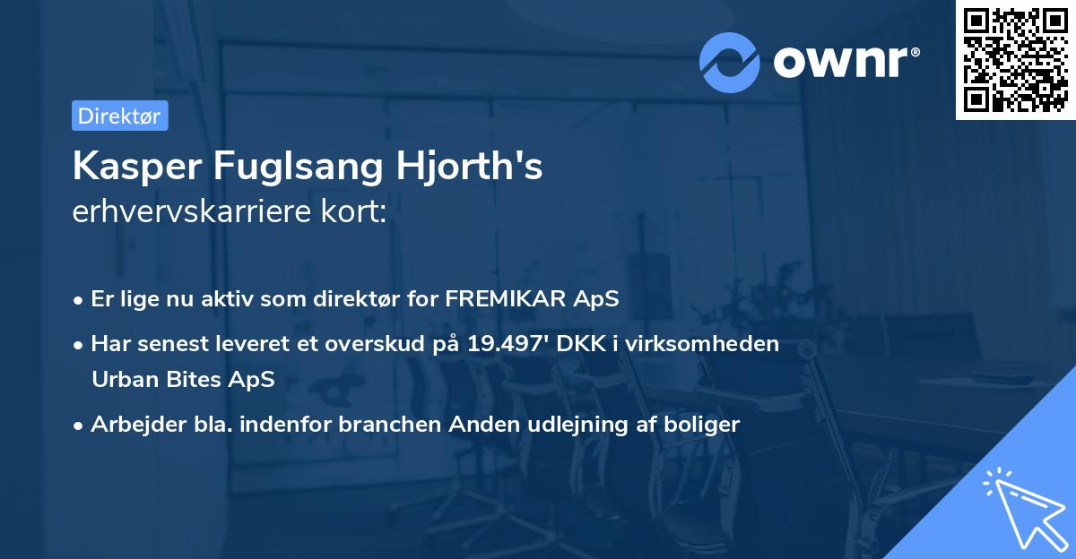 Kasper Fuglsang Hjorth's erhvervskarriere kort