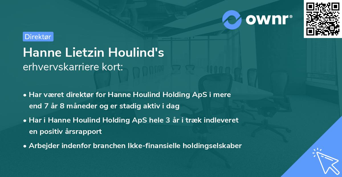 Hanne Lietzin Houlind's erhvervskarriere kort