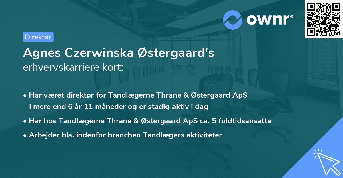Agnes Czerwinska Østergaard's erhvervskarriere kort