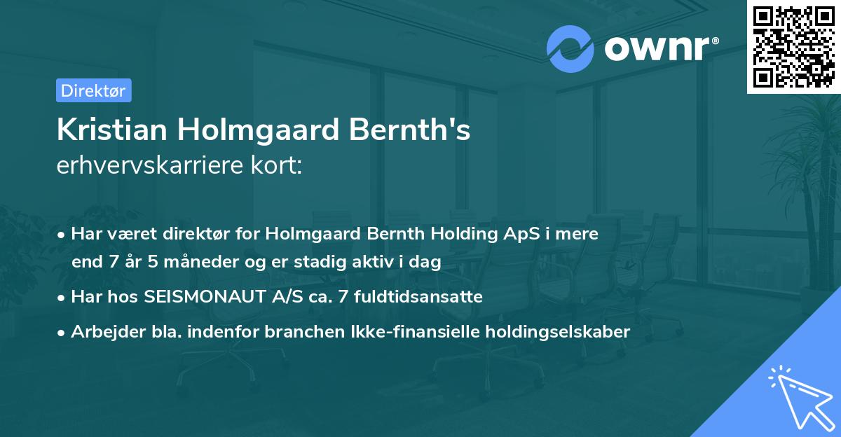 Kristian Holmgaard Bernth's erhvervskarriere kort