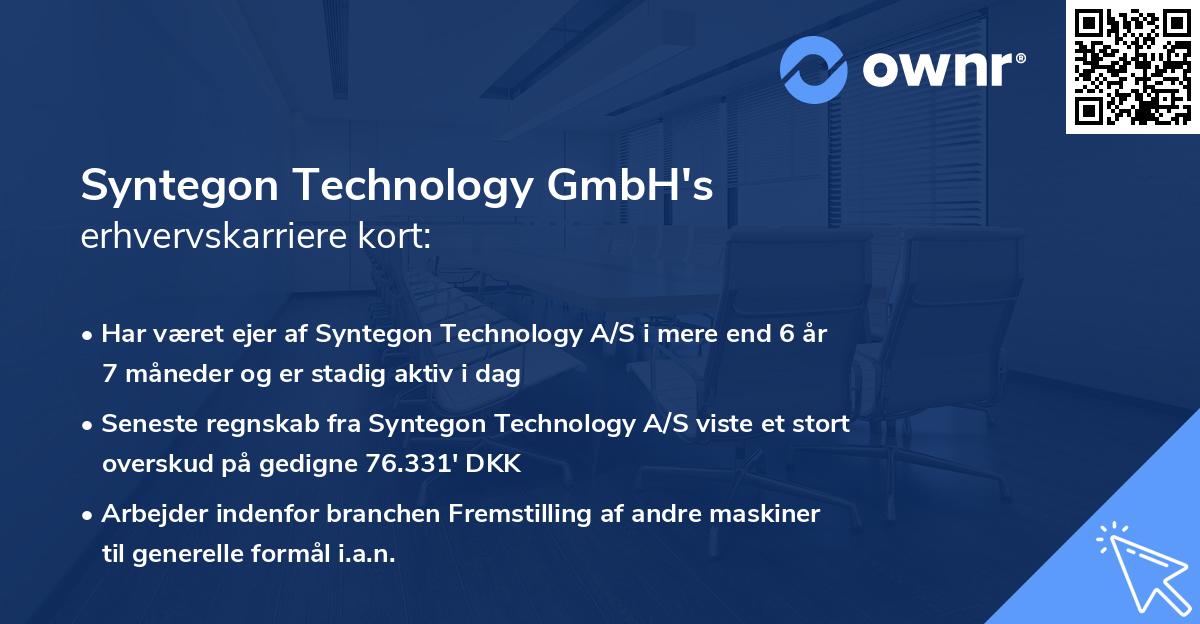 Syntegon Technology GmbH's erhvervskarriere kort