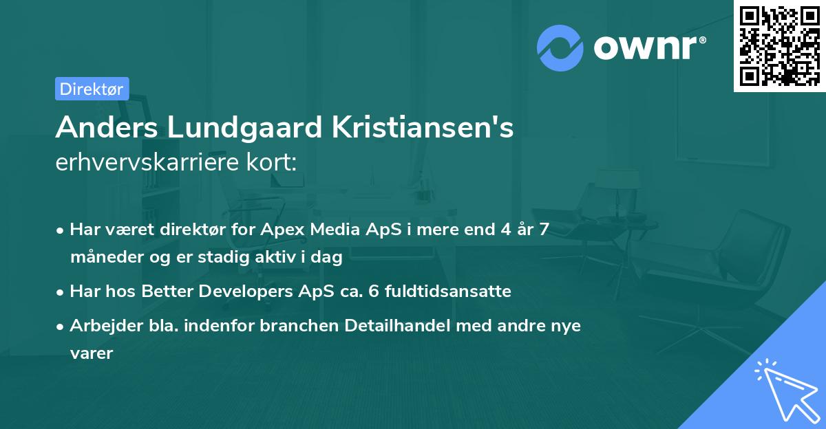 Anders Lundgaard Kristiansen's erhvervskarriere kort