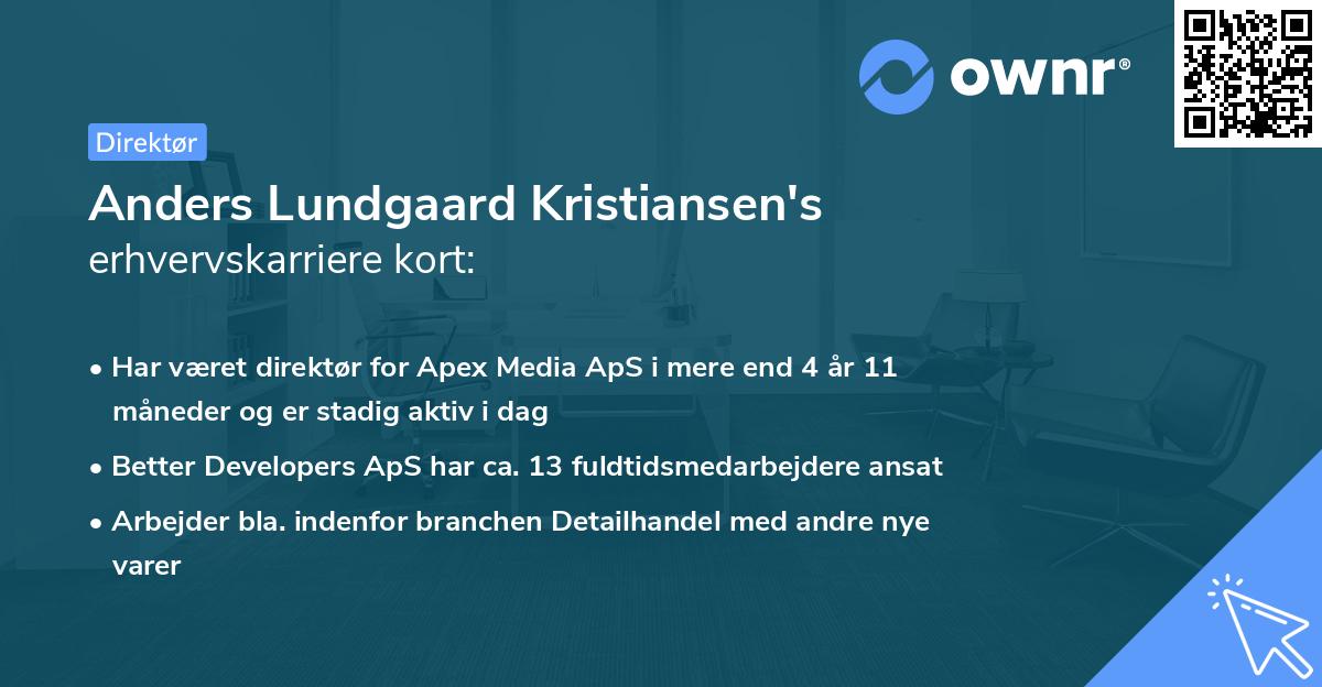 Anders Lundgaard Kristiansen's erhvervskarriere kort
